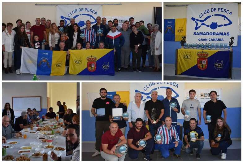 Momentos del acto del club de pesca teldense (Foto TA)